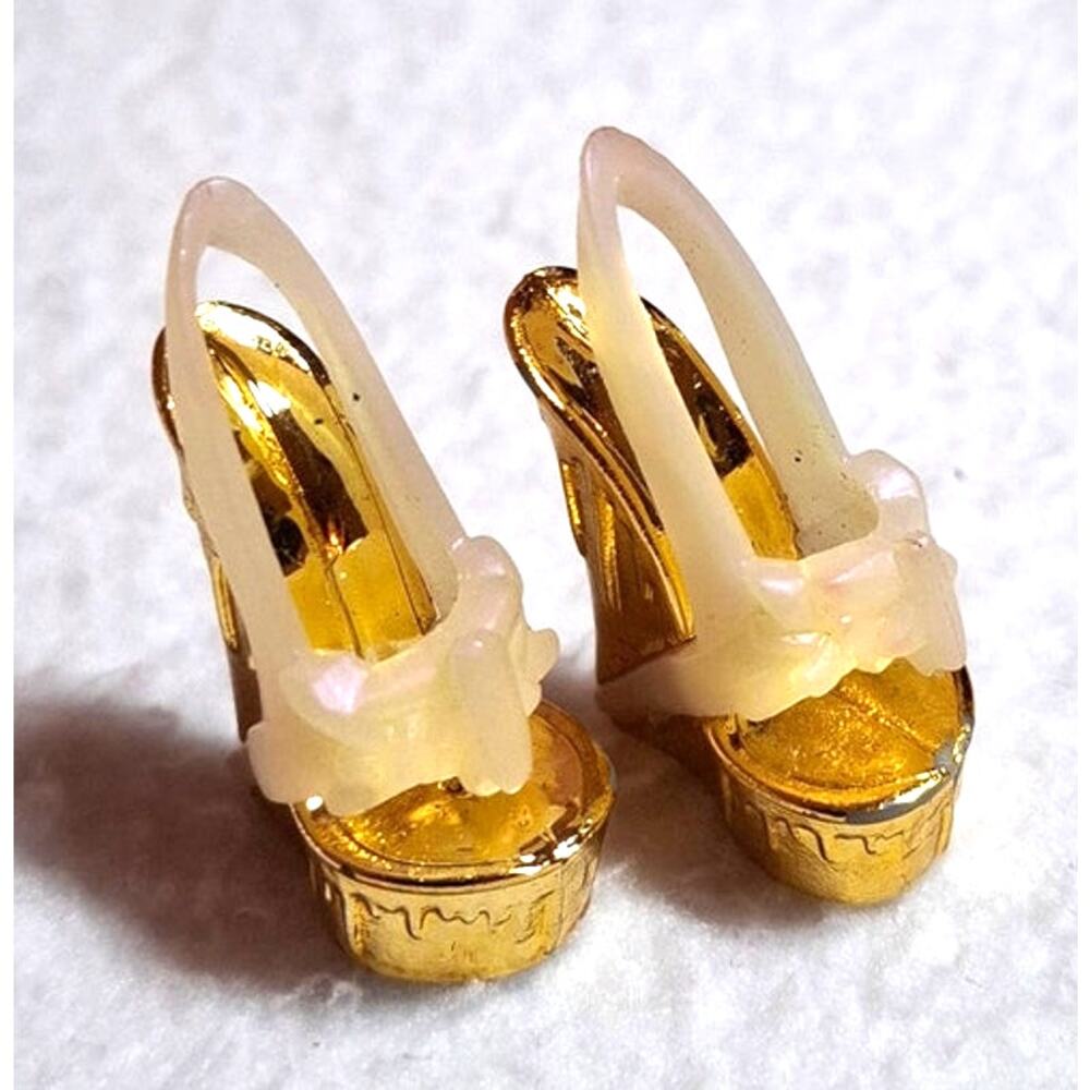 Replacement Gold Wedge Platform Shoes Monster High Abbey Bominable 13 Wishes